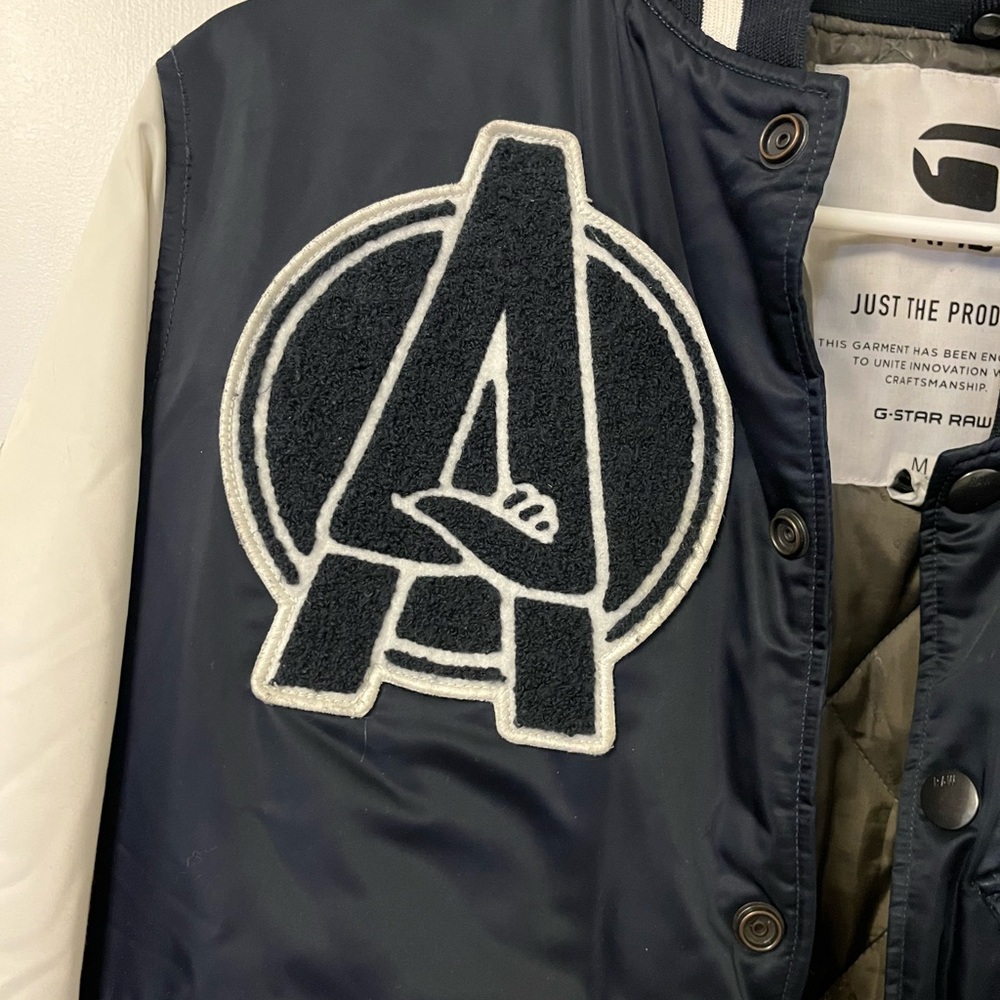 G-Star Quilted Jacket with Navy and Gray Accents